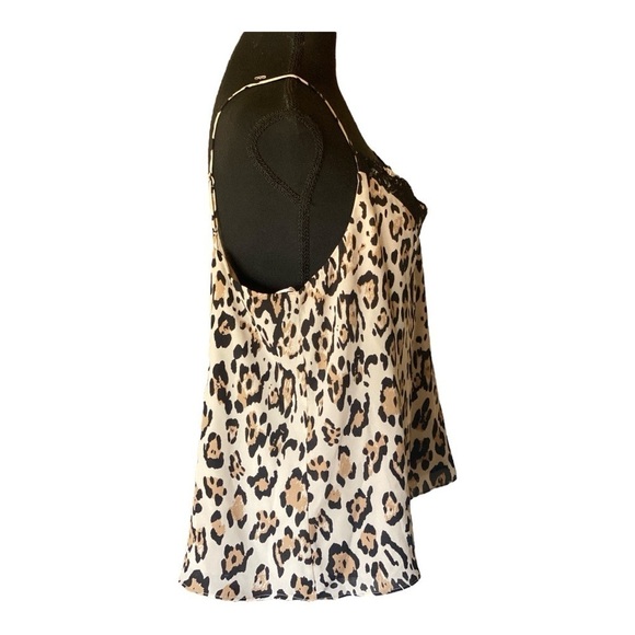 New Animal Print V-Neck Lace Trimmed Camisole Women’s Size XL Brown Black NWT - Picture 5 of 5